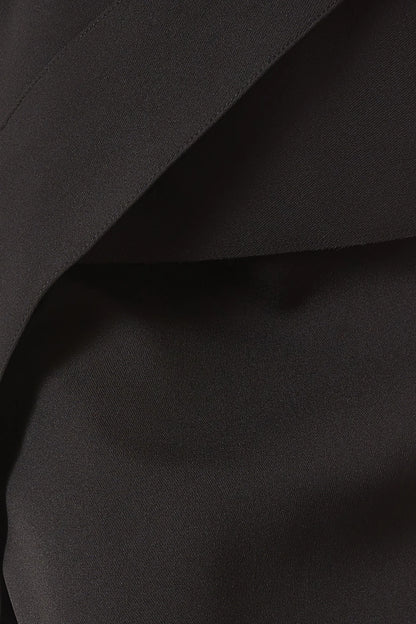 Chapera Asymmetrical Pleat Maxi Dress - Black