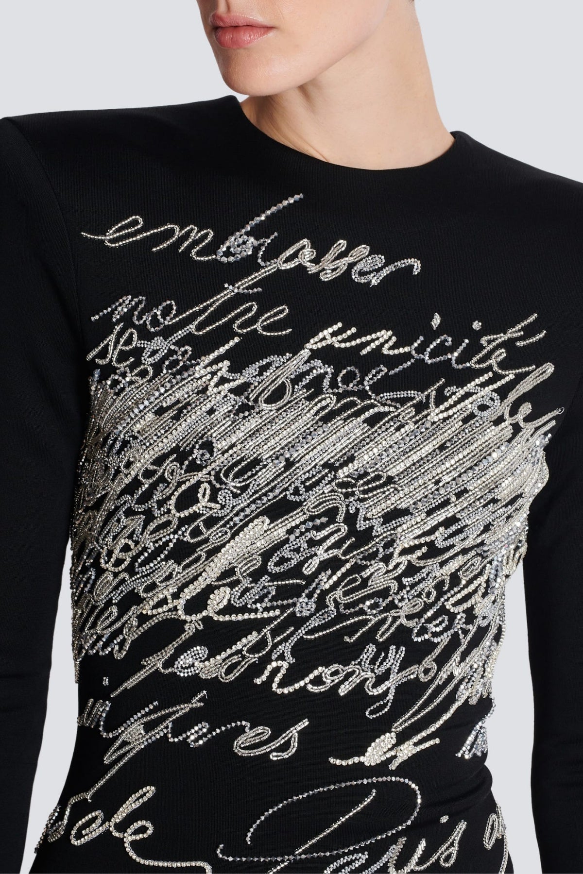 Choca Letter Embroidery Mini Dress