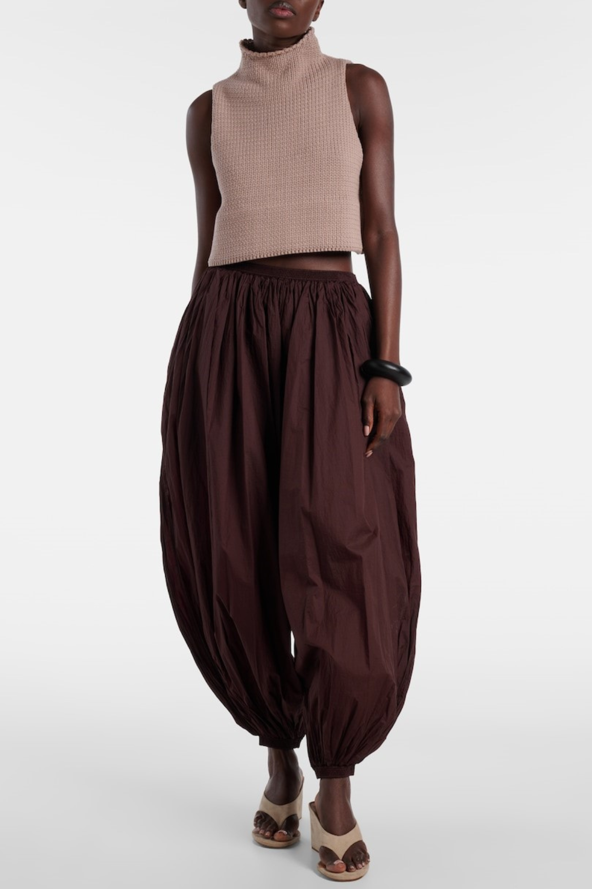 Chrisop Turtleneck Tank Top - Chocolate