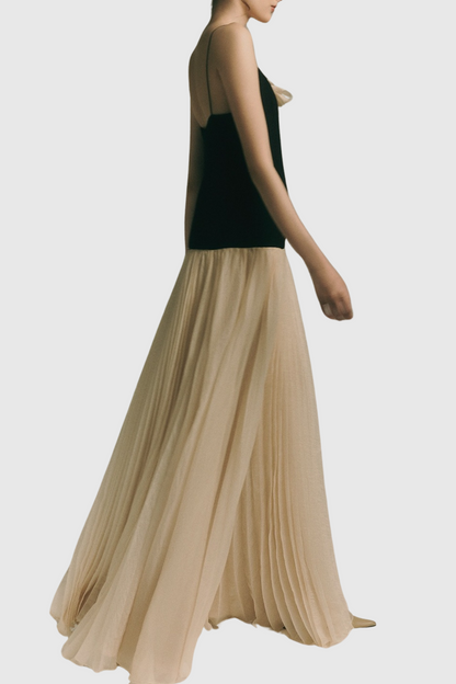 Cinzia Flower Pleated Maxi Dress