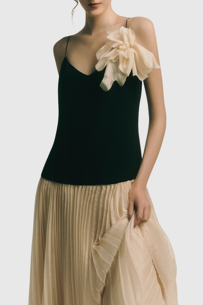 Cinzia Flower Pleated Maxi Dress