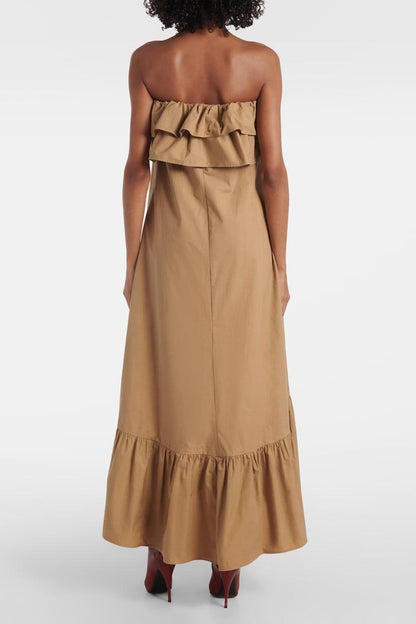 Clarrisa Ruffled Strapless Maxi Dress