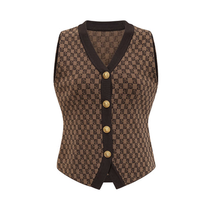Cyrielle monogram-jacquard top & trousers matching set