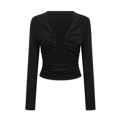 Anaïs black open-front gathered top