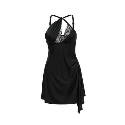 Juana lace-detail asymmetric mini dress (US Only)