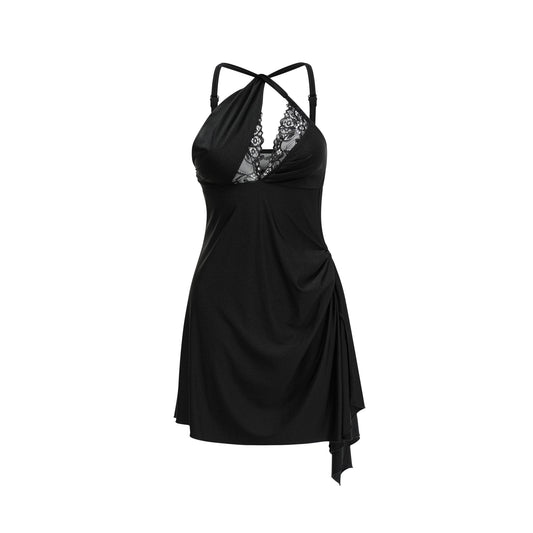 Juana lace-detail asymmetric mini dress (US Only)