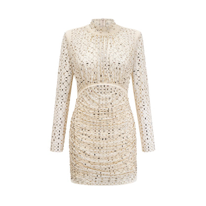 Noémie crystal-embellished draped mini dress (US Only)