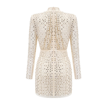 Noémie crystal-embellished draped mini dress (US Only)