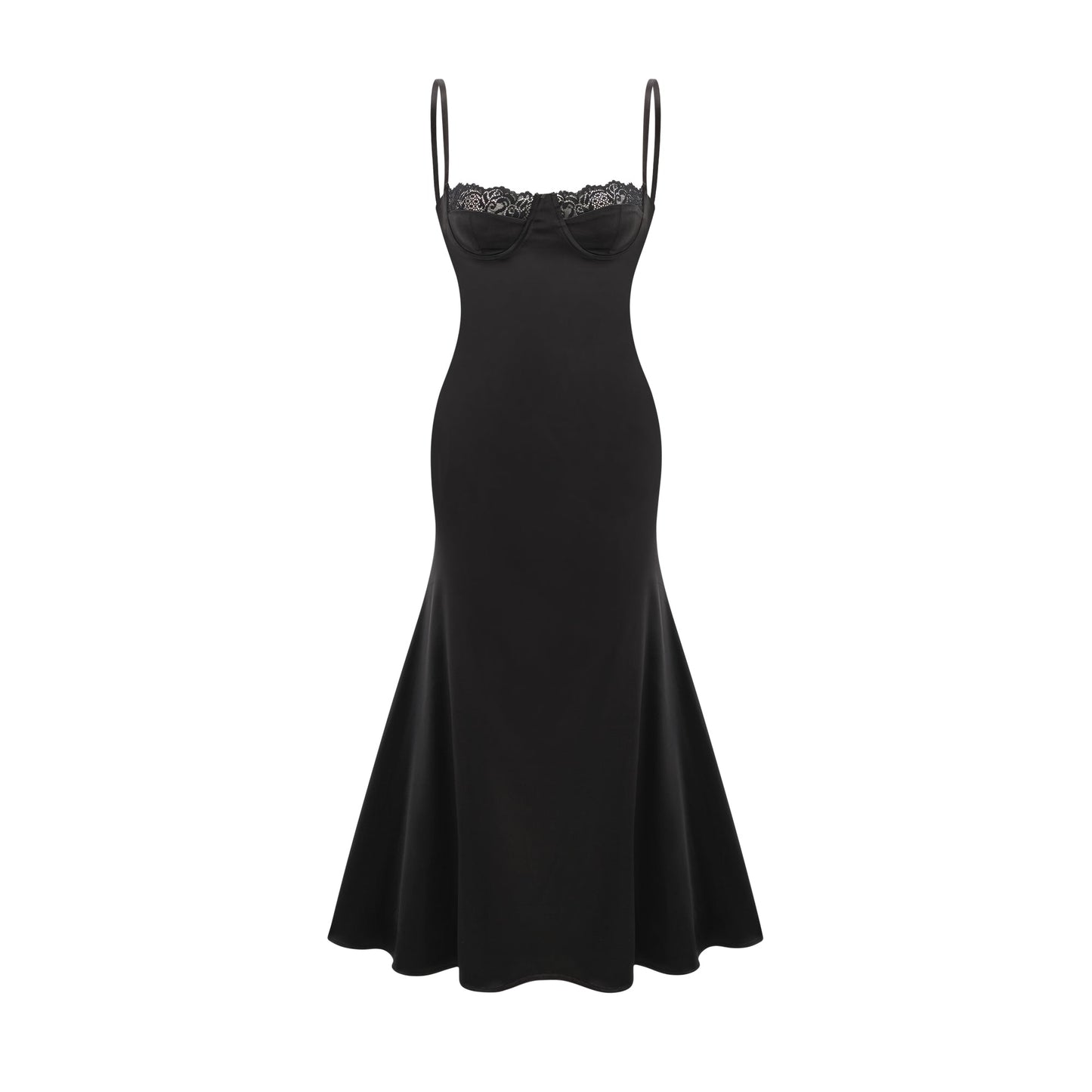 Larisa lace-trim satin midi dress (US Only)