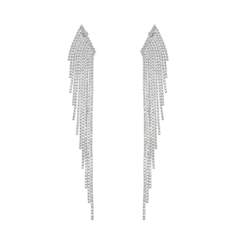 Amaris silver polished tassel earrings