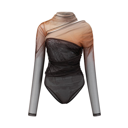 Capucine ruched gradient-effect bodysuit