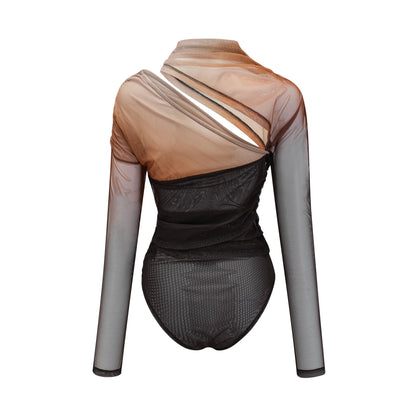Capucine ruched gradient-effect bodysuit