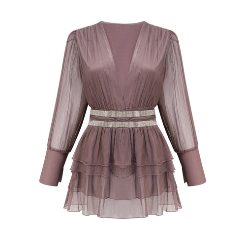 Ellica crystal-embellished silk mini dress (US Only)