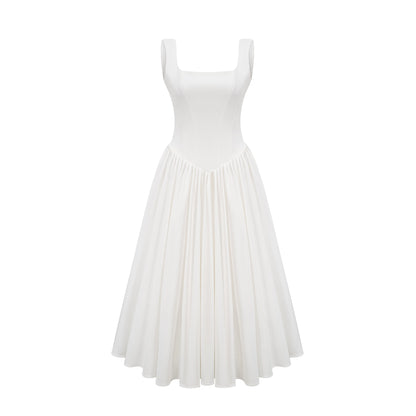 Sadie white pleated corset gown dress (US Only)