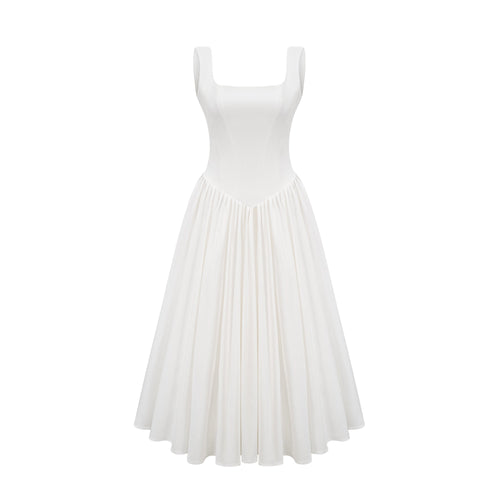 Sadie white pleated corset gown dress (US Only)
