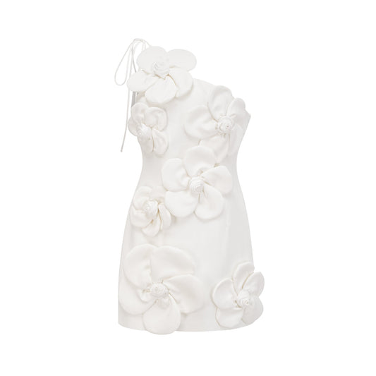 Liane floral off-shoulder mini dress in White