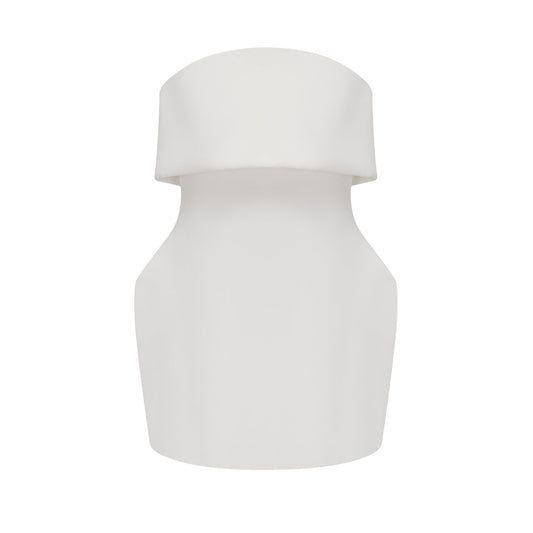 Énora white off-shoulder puff mini dress