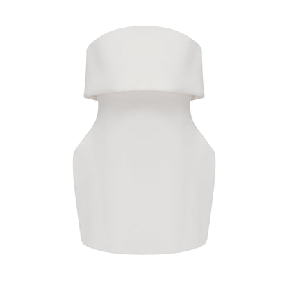Énora white off-shoulder puff mini dress