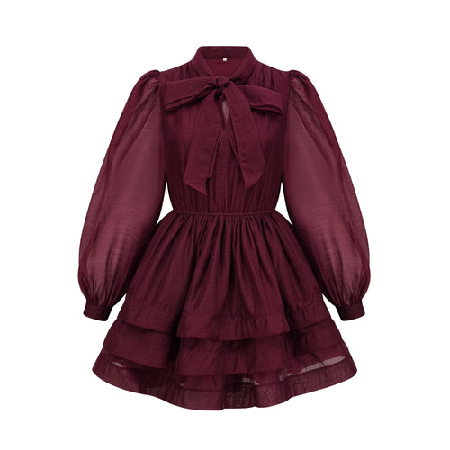 Élodie tiered flared mini dress in Red (US Only)