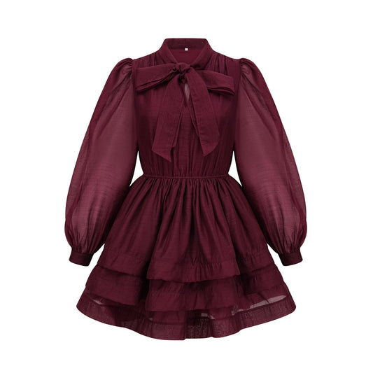 Élodie tiered flared mini dress in Red (US Only)