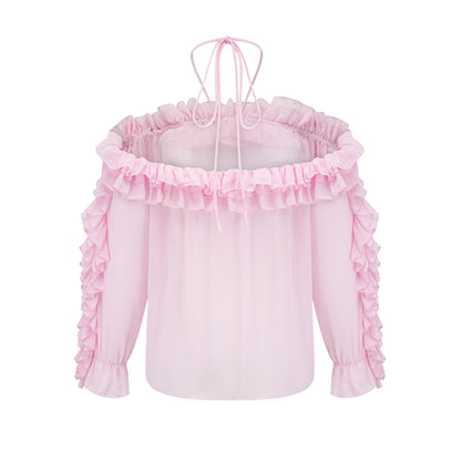 Darcy pink strapless semi-sheer top