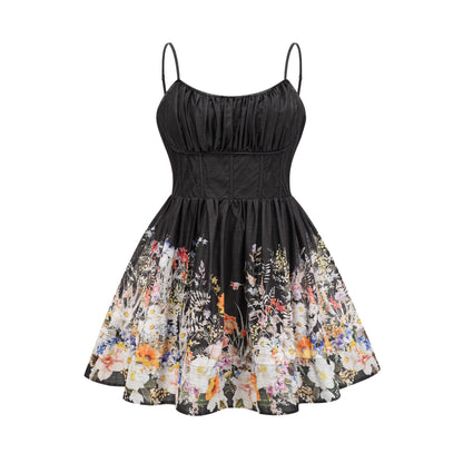 Valentia floral-print ruched mini dress (US Only)