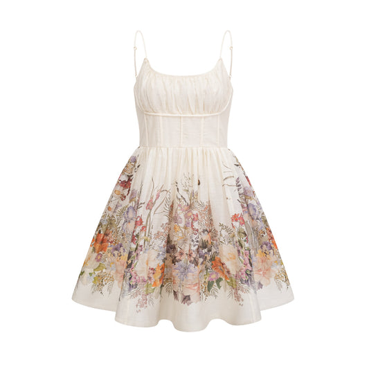 Valentia floral-print ruched mini dress (US Only)