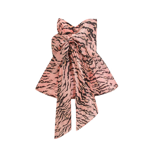 Lillie bow-detail flared mini dress (US Only)