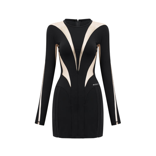 Suzette illusion panelled mini dress