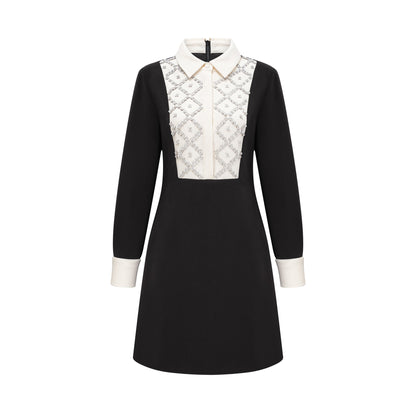 Esmée contrast-color embellished mini dress