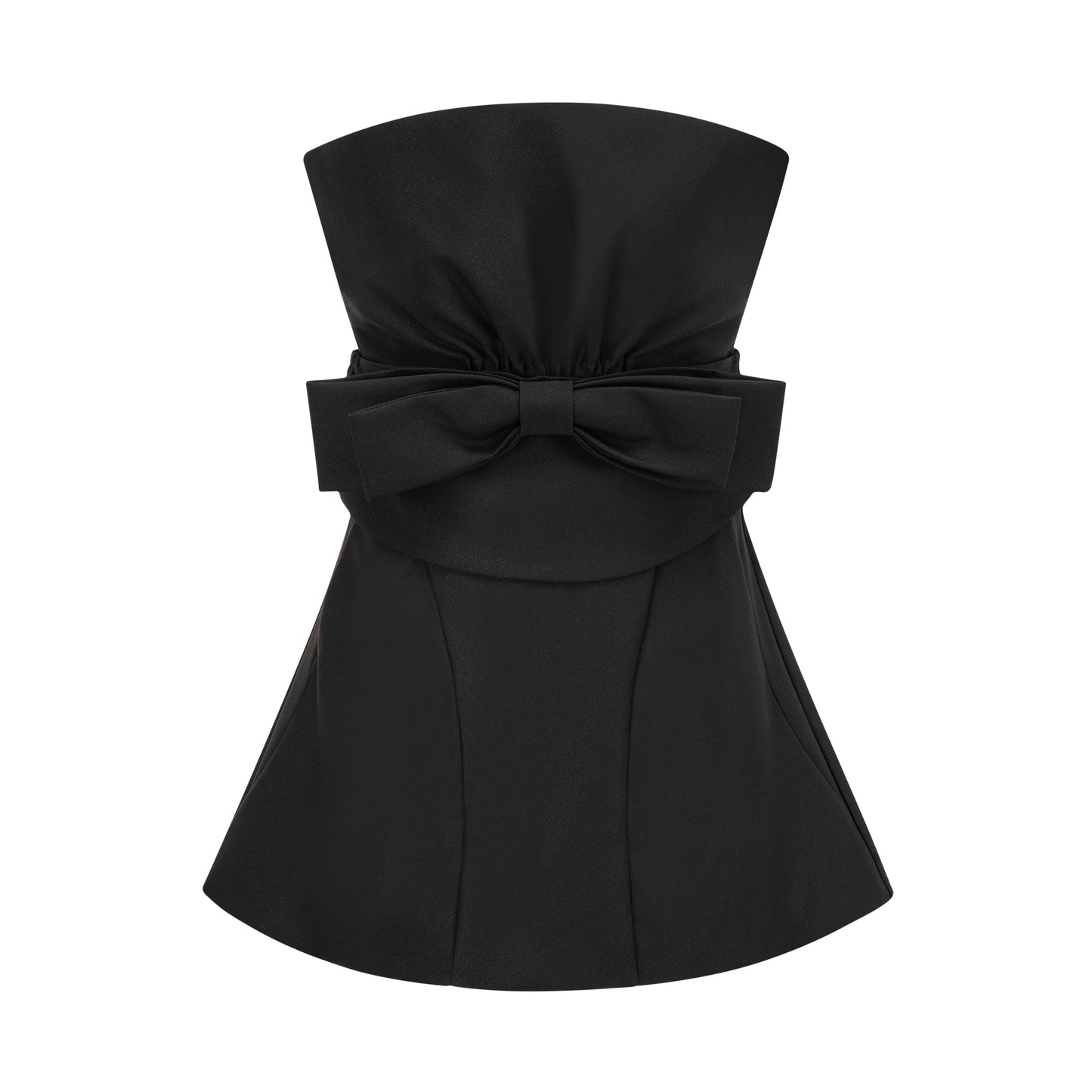 Caribe black bowknot off-shoulder mini dress