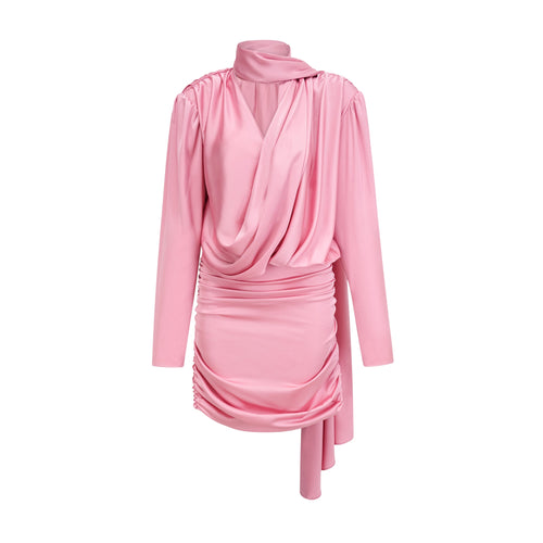 Aélis draped ruched satin mini dress (US Only)