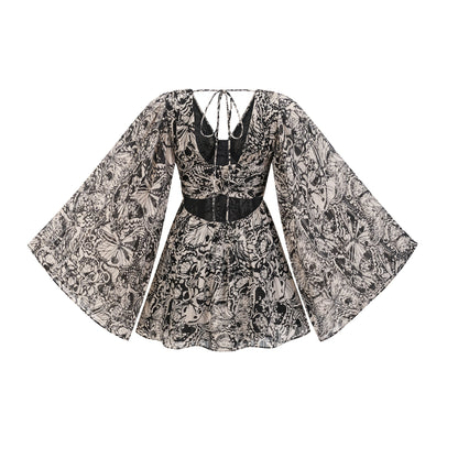 Perrine pattern-print V-neck mini dress (US Only)