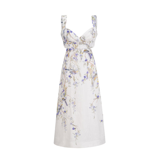 Natassia bird-print midi dress (US Only)