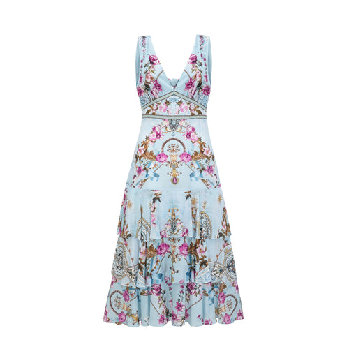 Victoire floral-printed midi dress