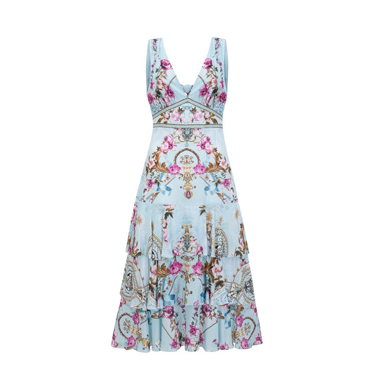 Victoire floral-printed midi dress