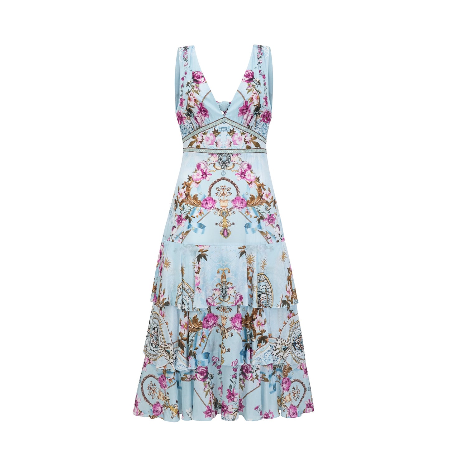 Victoire floral-printed midi dress