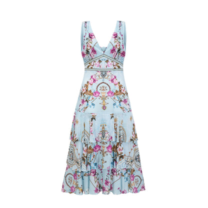 Victoire floral-printed midi dress