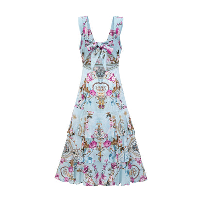 Victoire floral-printed midi dress