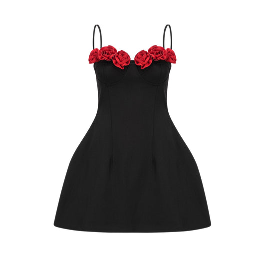 Pauline faux-flower mini dress (US Only)
