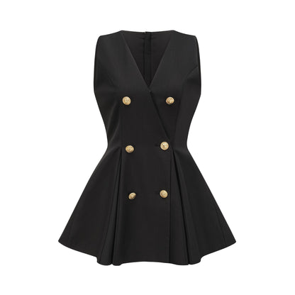 Amira double-breasted flared mini dress