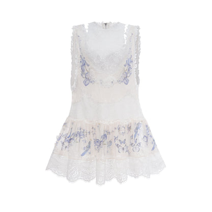 Dionne lace patch mini dress