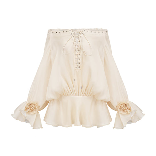 Lisette off-shoulder chiffon mini dress