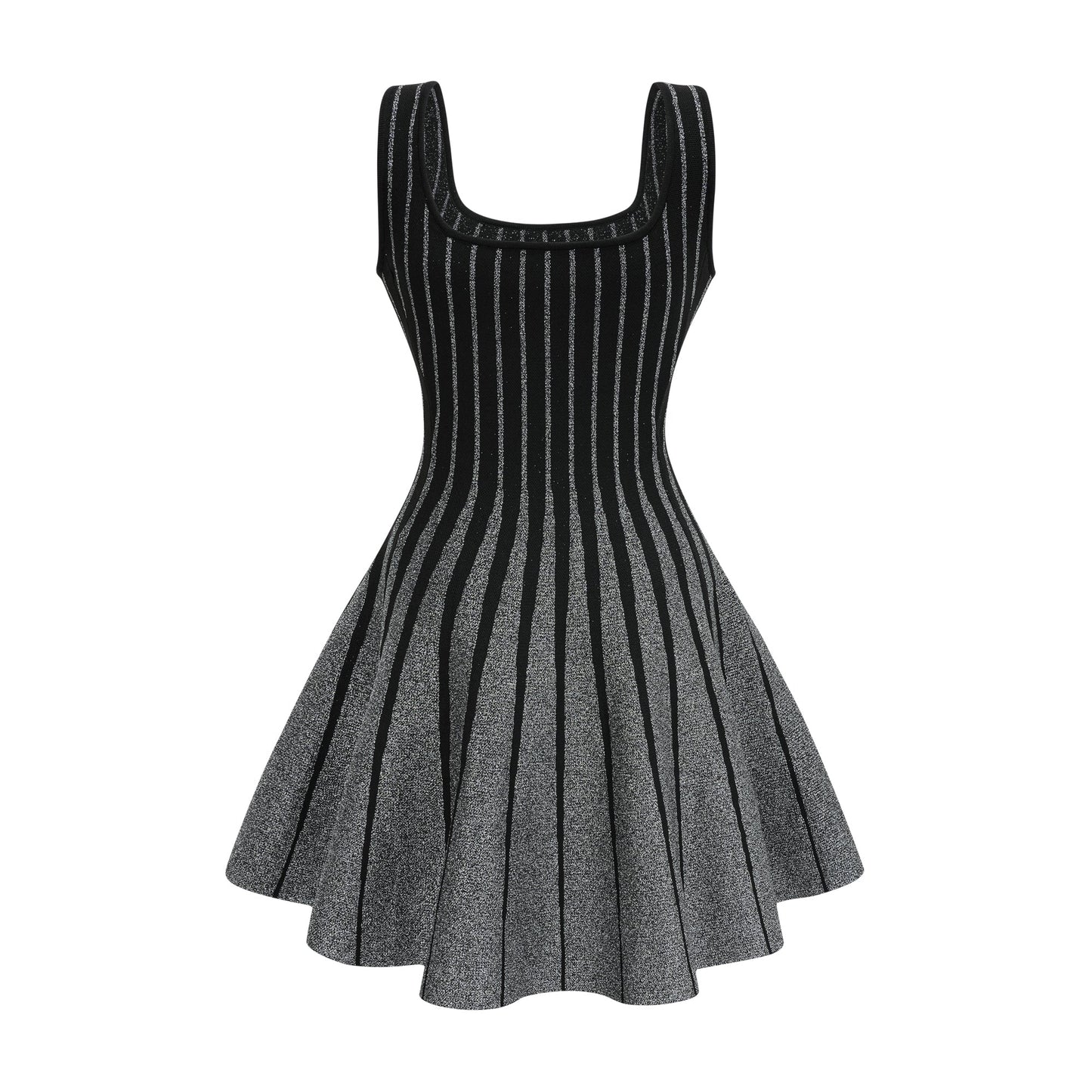 Anouk black glittered flared mini dress