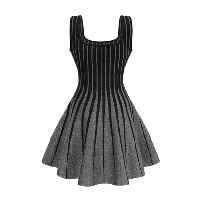Anouk black glittered flared mini dress