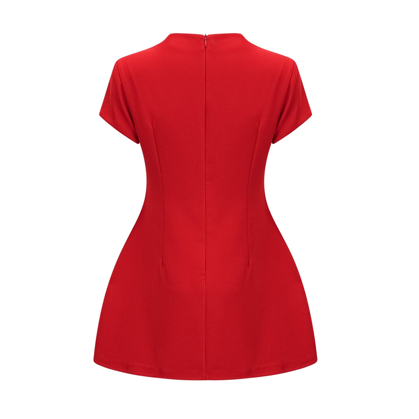 Esther red cap-sleeve mini dress