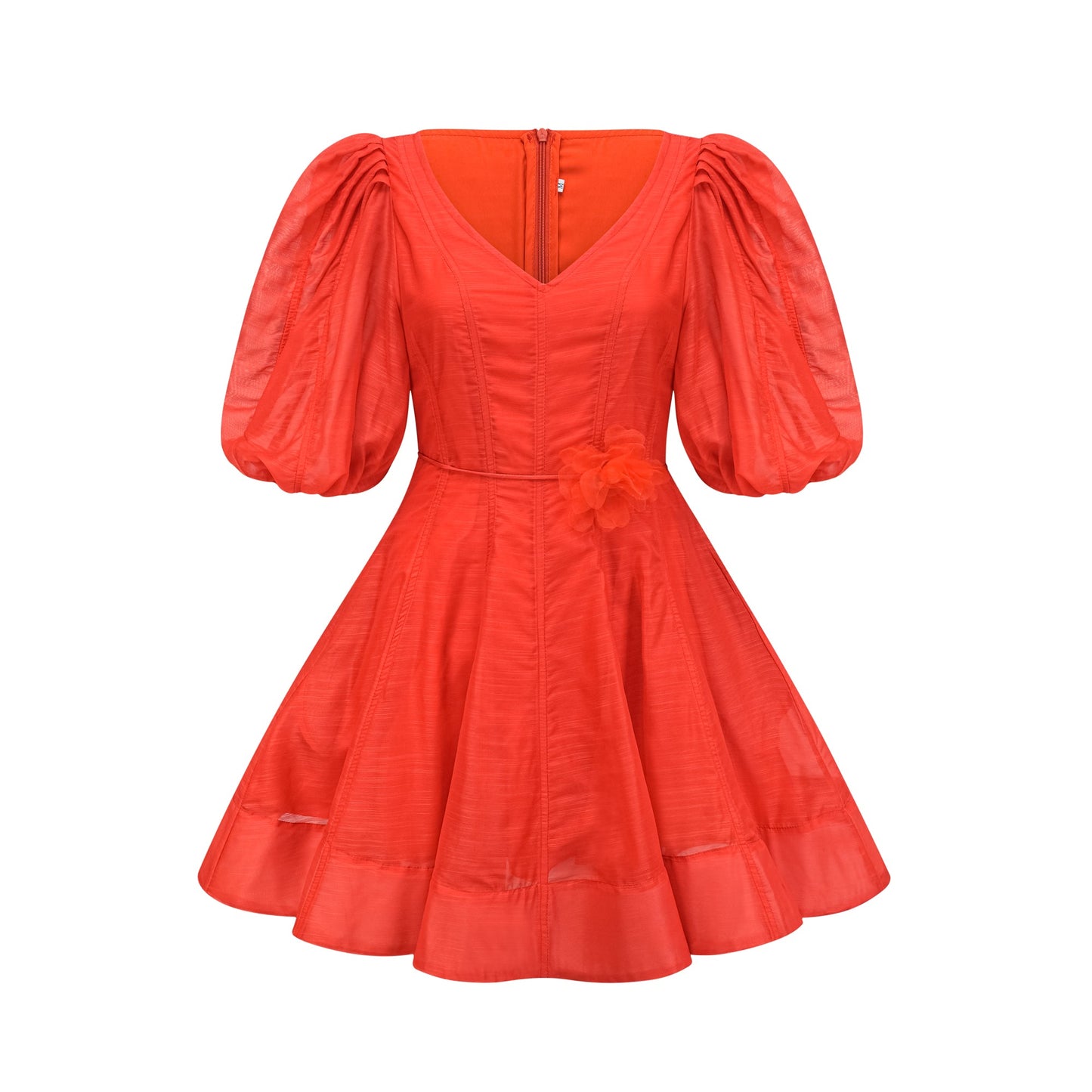 Allie puff-sleeved belted mini dress (US Only)