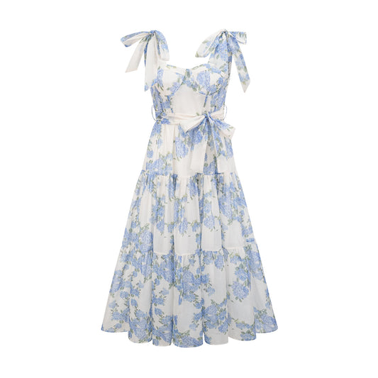 Sylvie floral-print pleated midi dress(US Only)