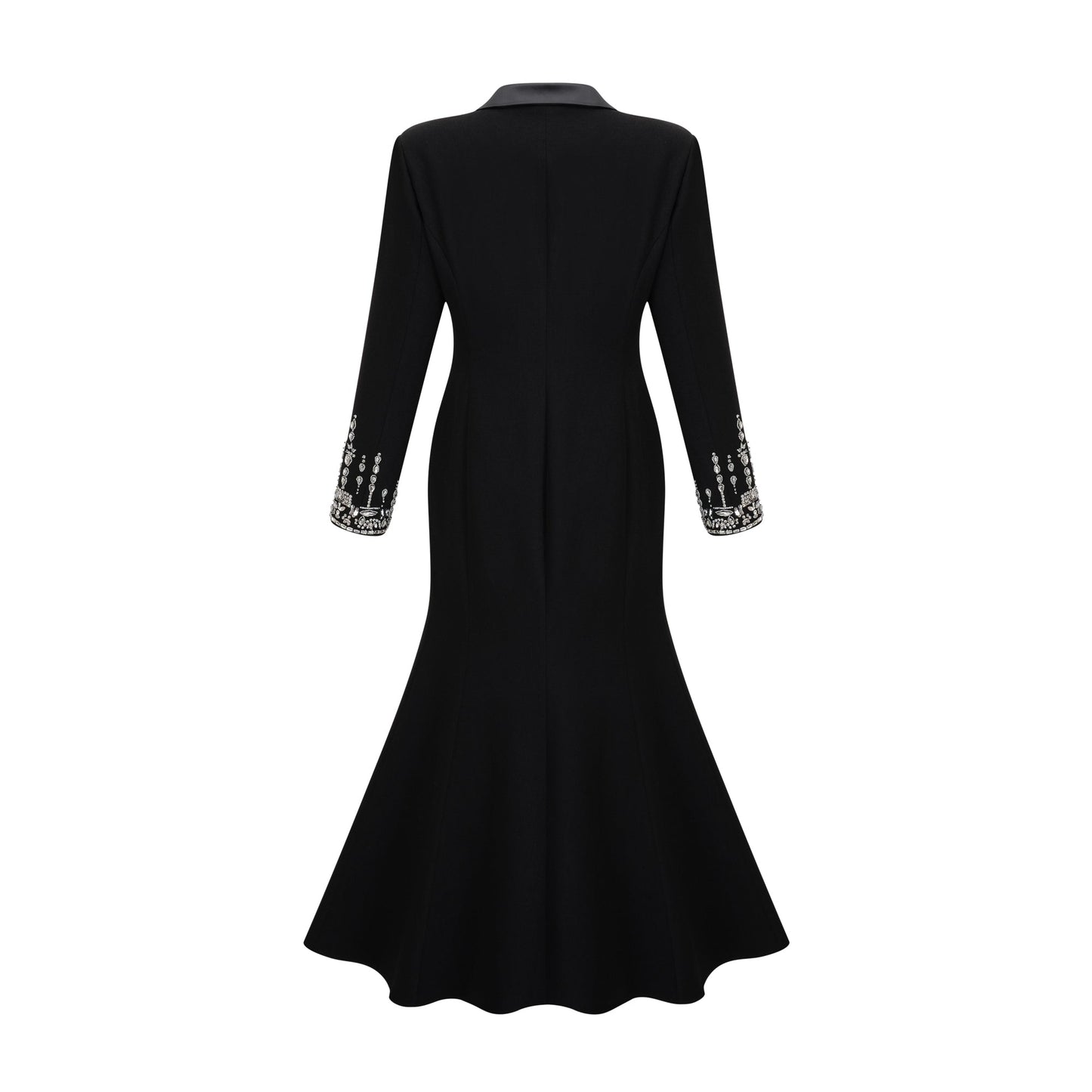 Diane black embellished maxi blazer dress