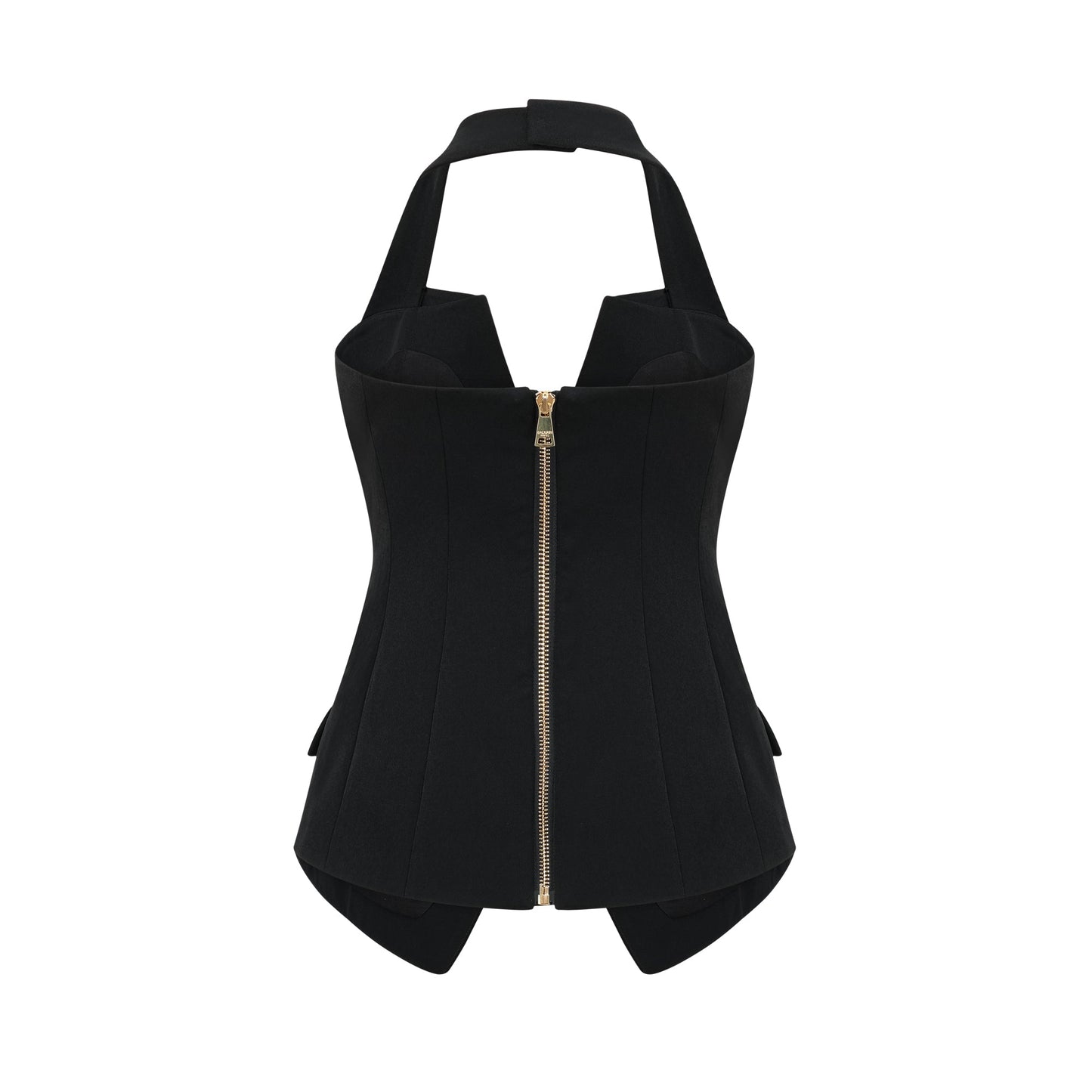 Harper tailored double-breasted halterneck top